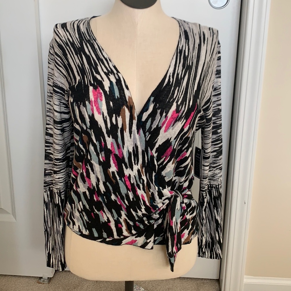ZOZO - Multi Print V-neck Sweater Size M
